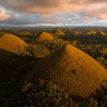 Aerial view of the Chocolate Hills in Carmen, Bohol, Philippines